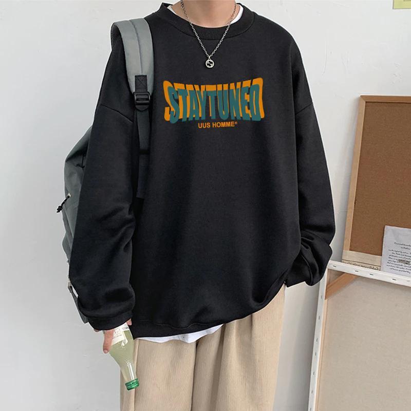 Crewneck Sweater Stay Tuned // sweater pria // sweater wanita// sweater hitam pitih kekinian korean