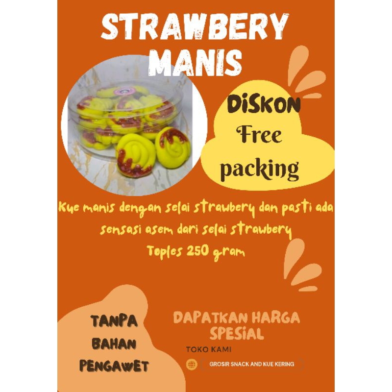 

strawbery manis kue kering lebaran ekonomis