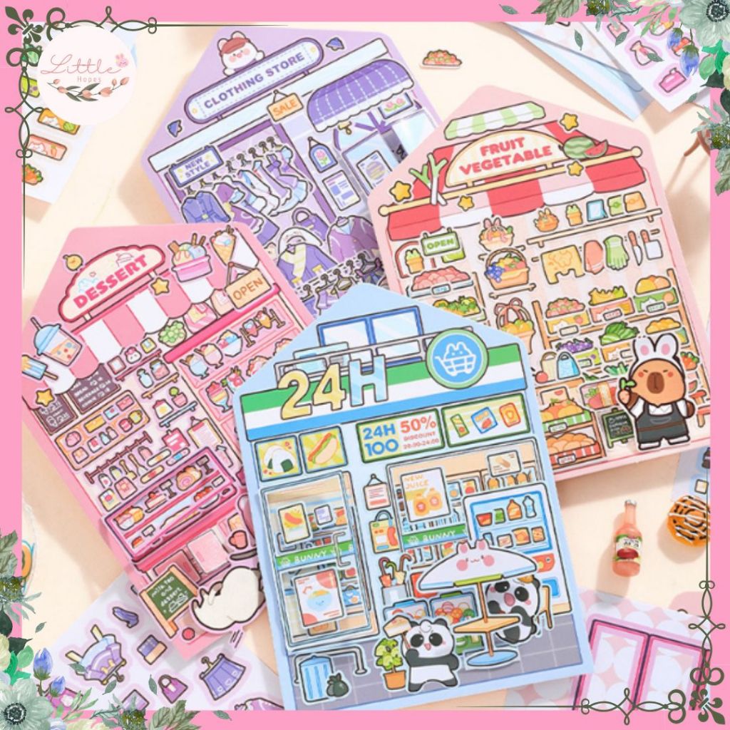 

FUN 3D Scene Sticker Capybara Satisfying Miniature Scene Creative Mainan Anak Lucu Korea Viral