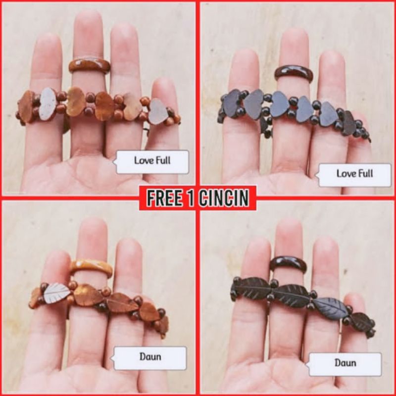 Gelang Kaokah Wanita & Cincin Kaokah Polos