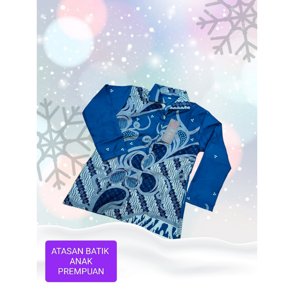 ATASAN BATIK ANAK CEWEK SERAGAM SEKOLAH BATIK ANAK-ANAK