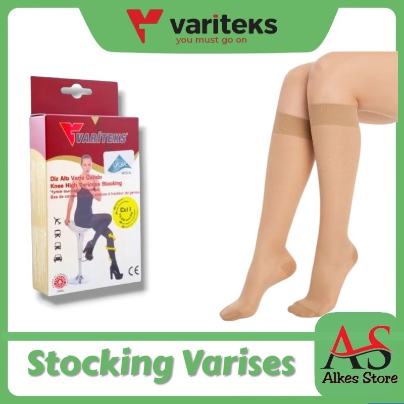Stocking Varises CCL1 Variteks  Knee High Closed Toe 932 CCL 1 Kompresi Ringan