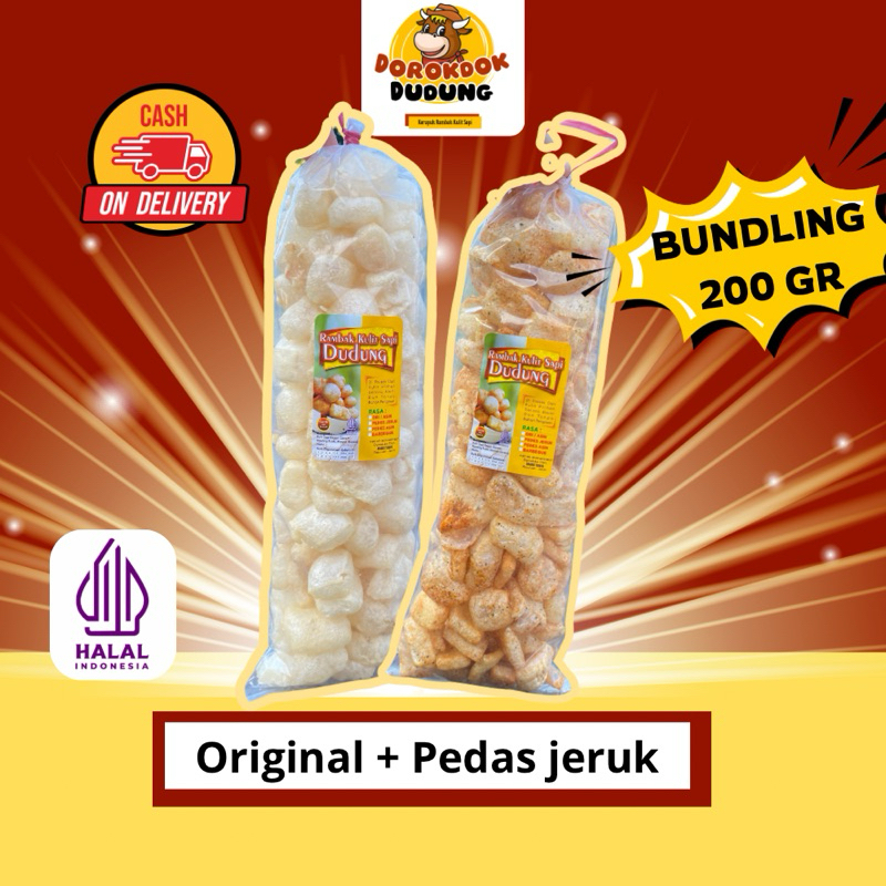 

Dorokdok Dudung kerupuk Rambak Kulit Sapi Paket 2 pcs 200 gr
