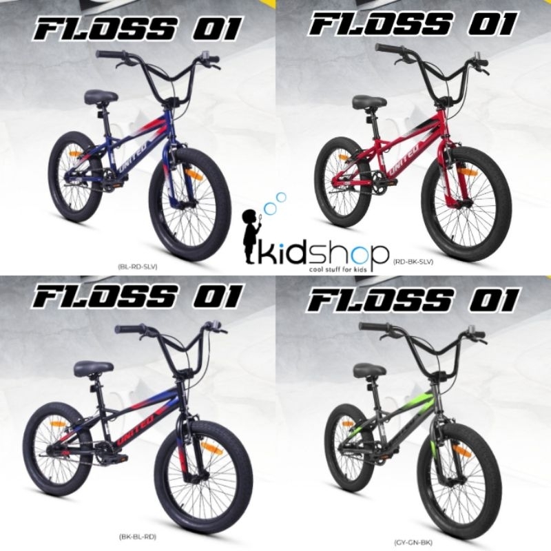 [KID] SEPEDA ANAK LAKI COWOK / SEPEDA ANAK PEREMUAN BMX 20 INCH Roda Dua (2) BAN POMPA Merk UNITED B