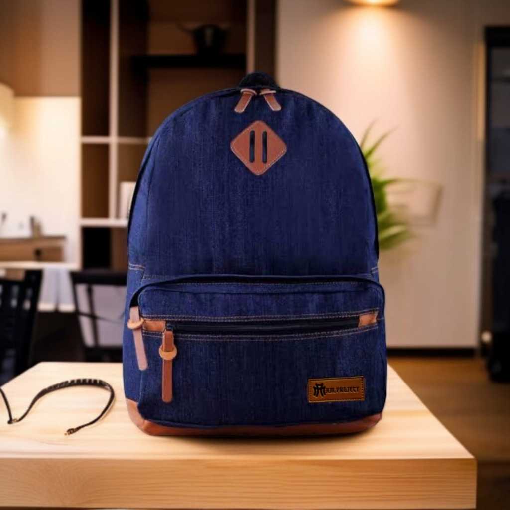 TAS RANSEL DISTRO PRIA WANITA BAHAN JEANS TAS BACKPACK SEKOLAH