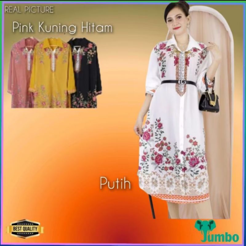 Gaun Bigsize Wanita LD 120 Calathea Dress Jumbo Natal Korea Gereja Pink