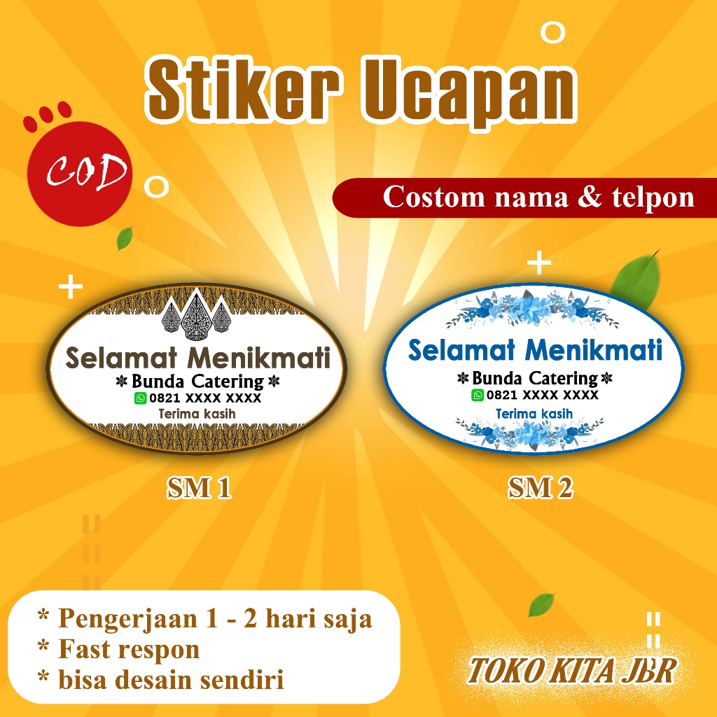 

STIKER SELAMAT MENIKMATI / OVAL / CROMO / 50pcs - 100pcs / PARCEL