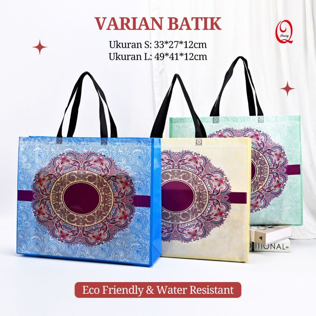 

[1pcs] Varian Batik - Tas Belanja / Tote Bag Spunbond Kain Motif Premium Kantong Jumbo Tas Kado Gift