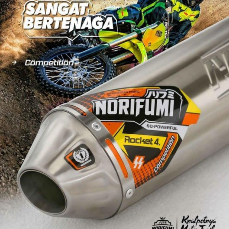 Knalpot Norifumi Rocket 4 Kompetisi Spek Standard / Bore Up  CRF 150L/KLX 140 150/DTRACKER/WR155/VIA