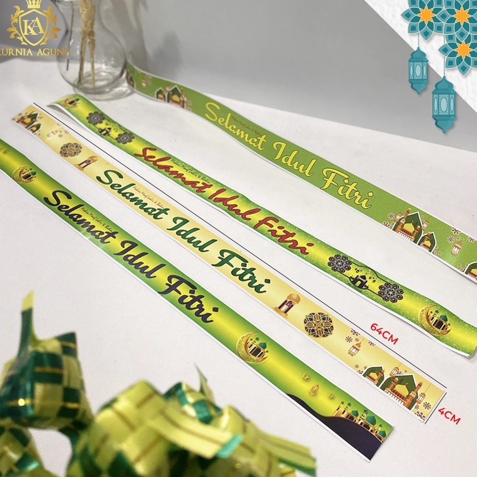 

Berkualitas Pita Parcel Lebaran Selempang Idul Fitri Paper Belt Hiasan Bingkisan 1 Pack 5 Lembar