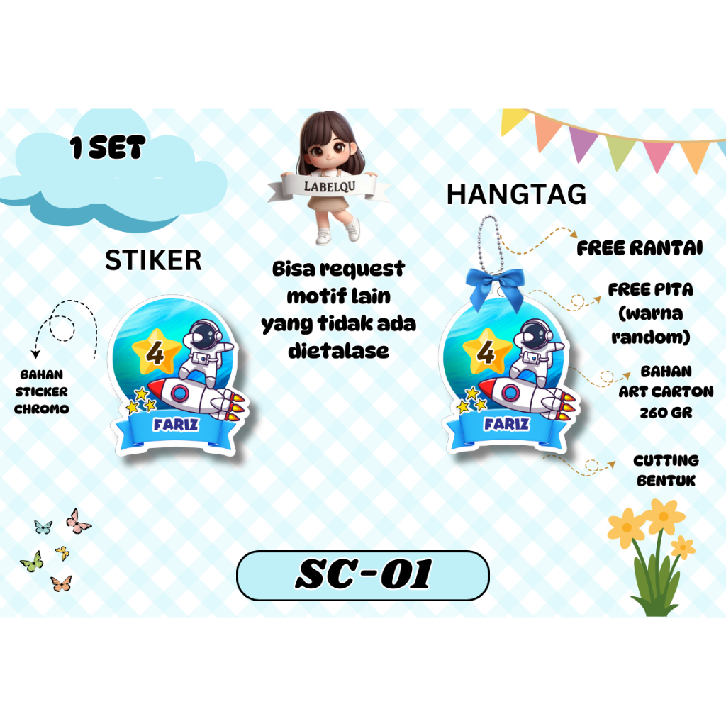 

(32 PCS) HANGTAG STICKER BIRTHDAY ULANG TAHUN / KARTU UCAPAN HAMPERS ULANG TAHUN MOTIF ANAK