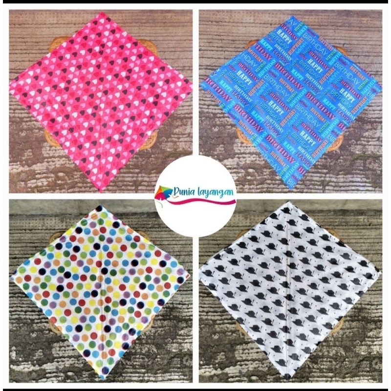 GROSIR 50 PCS LAYANGAN MOTIF KERTAS KADO UKURAN 54