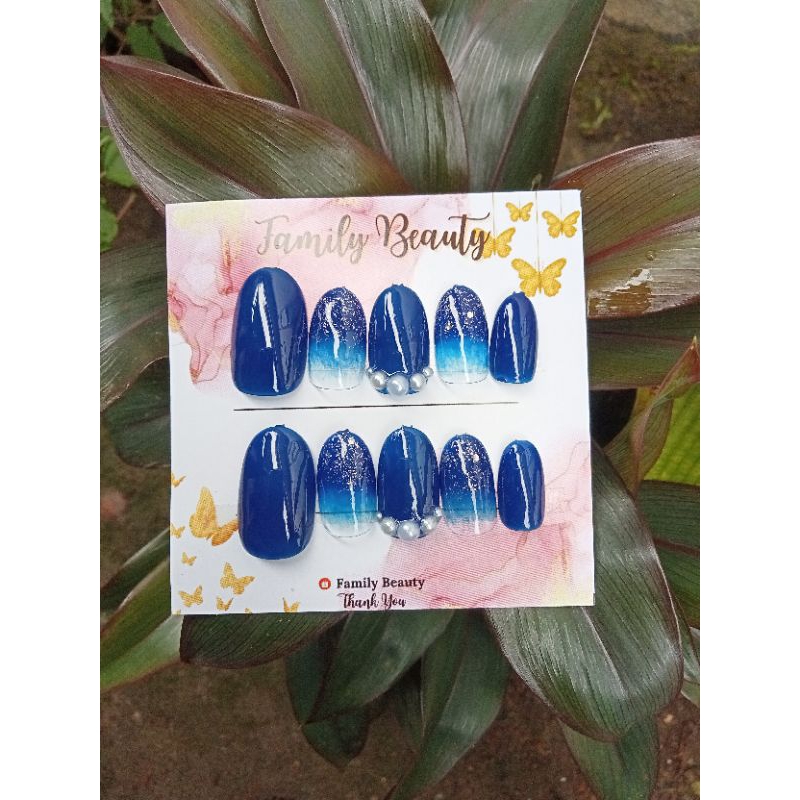 Kuku Palsu Navy///Kuku Palsu Wedding Nailfake 006