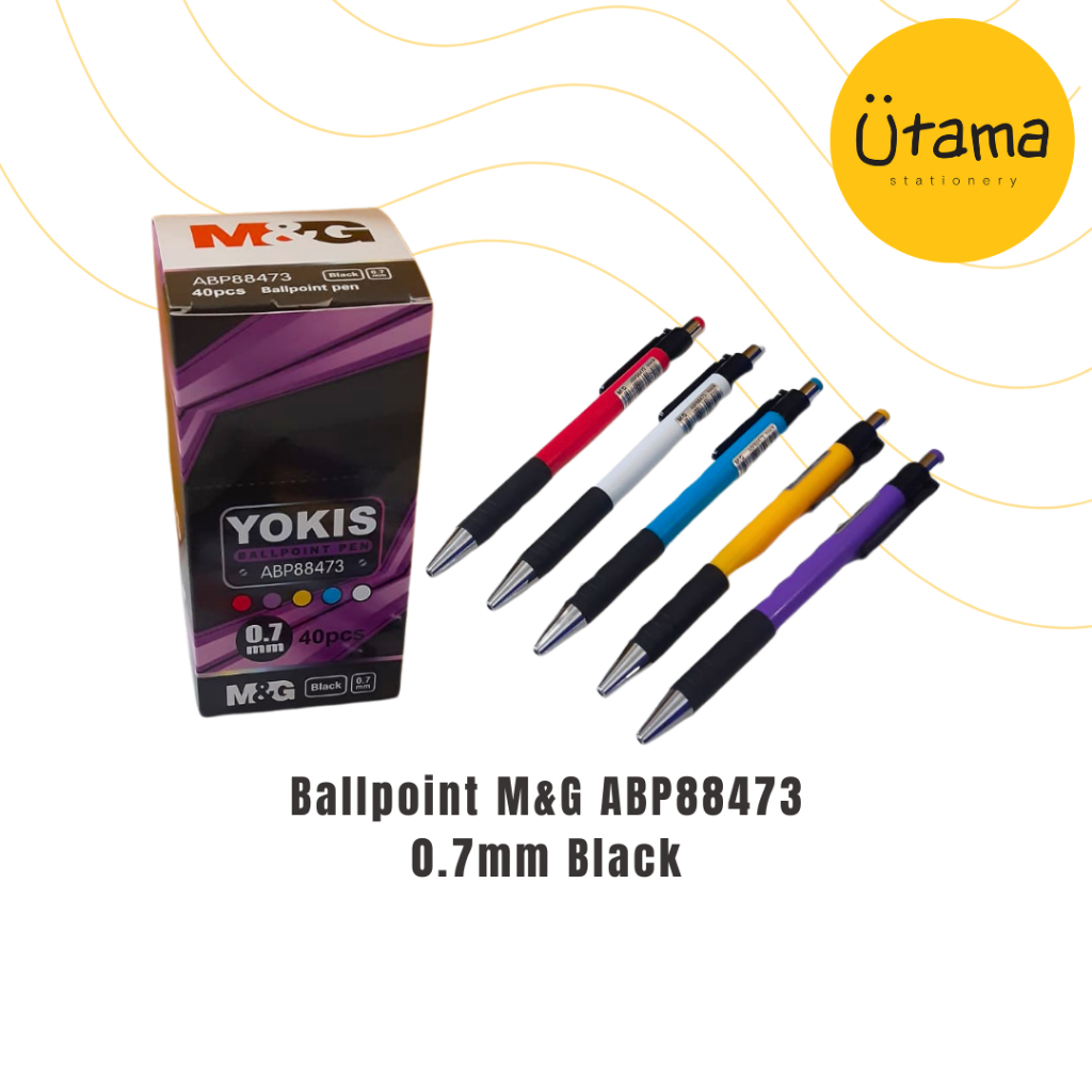

Bolpen M&G Yokis ABP88473 Black 0.7mm/Ballpoint/Bolpoin/Pena/Ballpen/Pulpen