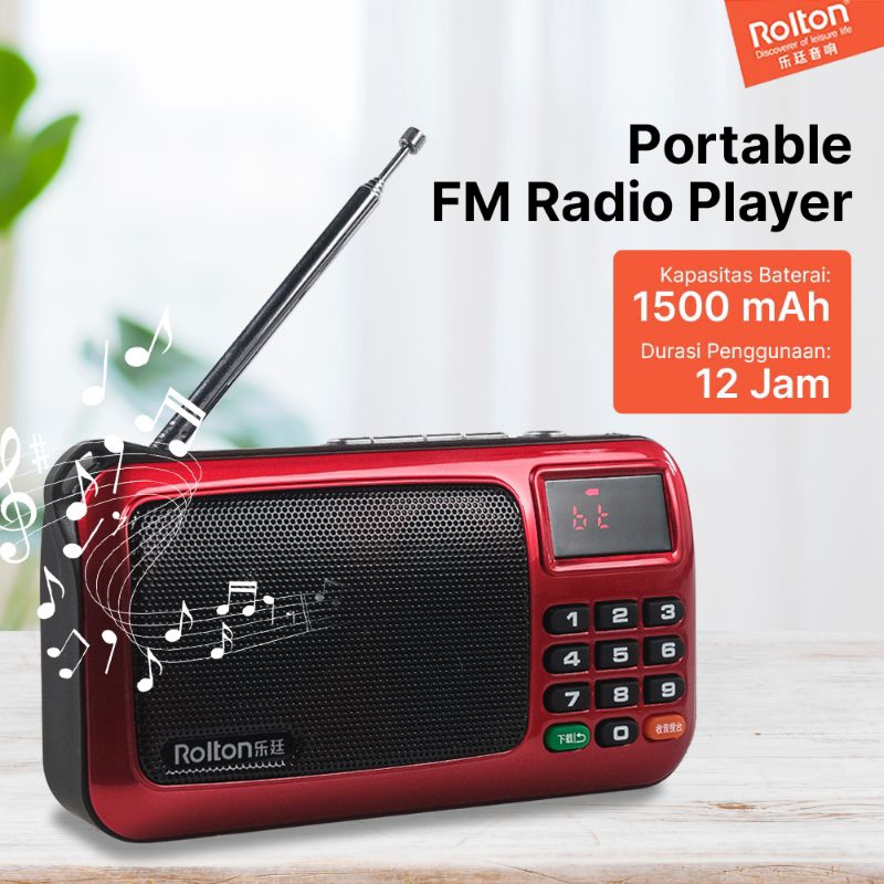 Radio AM/FM Portable Speaker Charge Bisa Setel Musik Dengan Kartu Memori