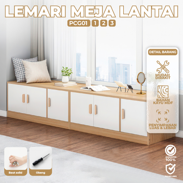 Lemari Kabinet Storage Serbaguna Kursi Panjang Lemari Kayu Lemari Lantai Kotak Penyimpanan - Goup88
