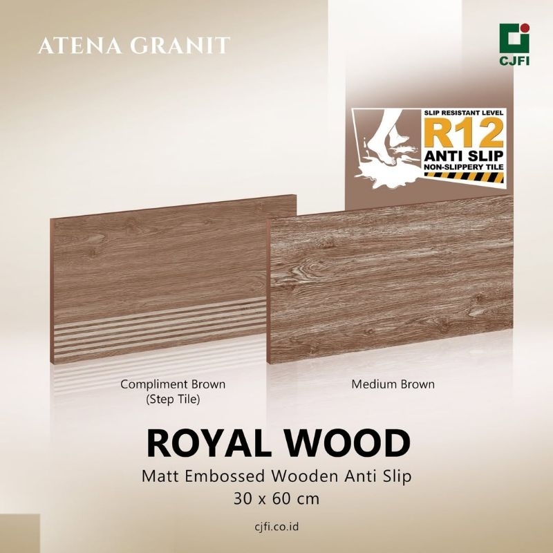 GRANITE TANGGA 30X60 , 30X60 ( REQUEST ) ANTI SLIP | ROYAL WOOD | MATTE | ATHENA GRANITE