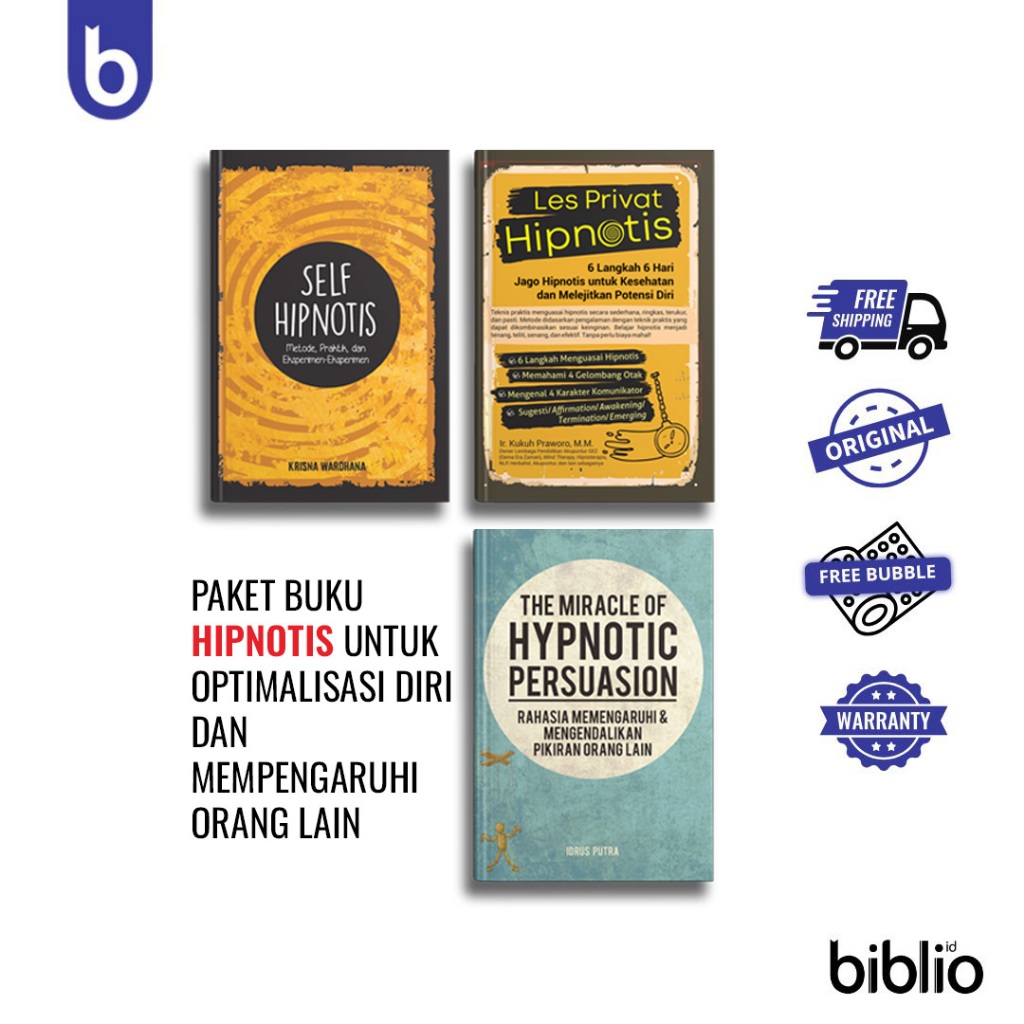 PAKET 3 BUKU Hipnotis: Self Hipnotis - Les Privat Hipnotis - The Miracle of Hypnotic Persuasion