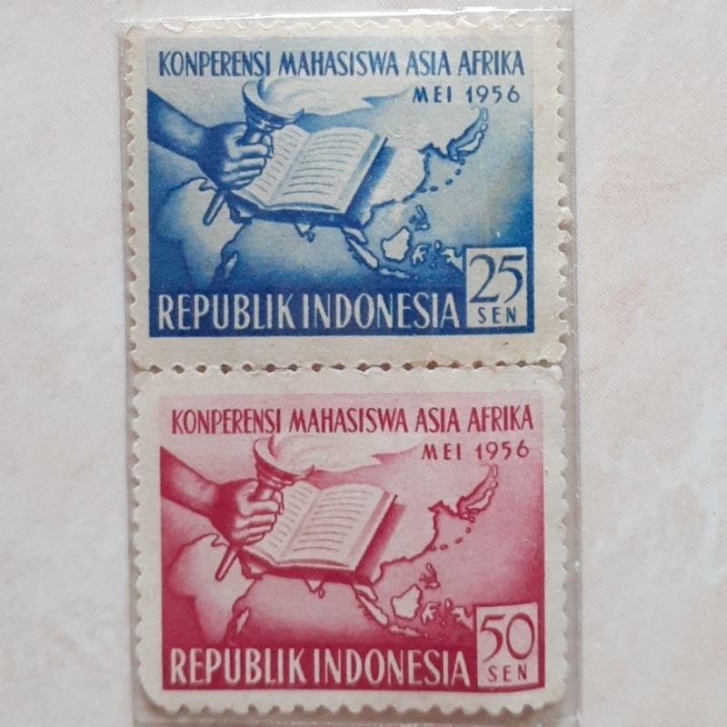 

Perangko Indonesia Konperensi Mahasiswa Asia Afrika Tahun 1956 set 2pcs