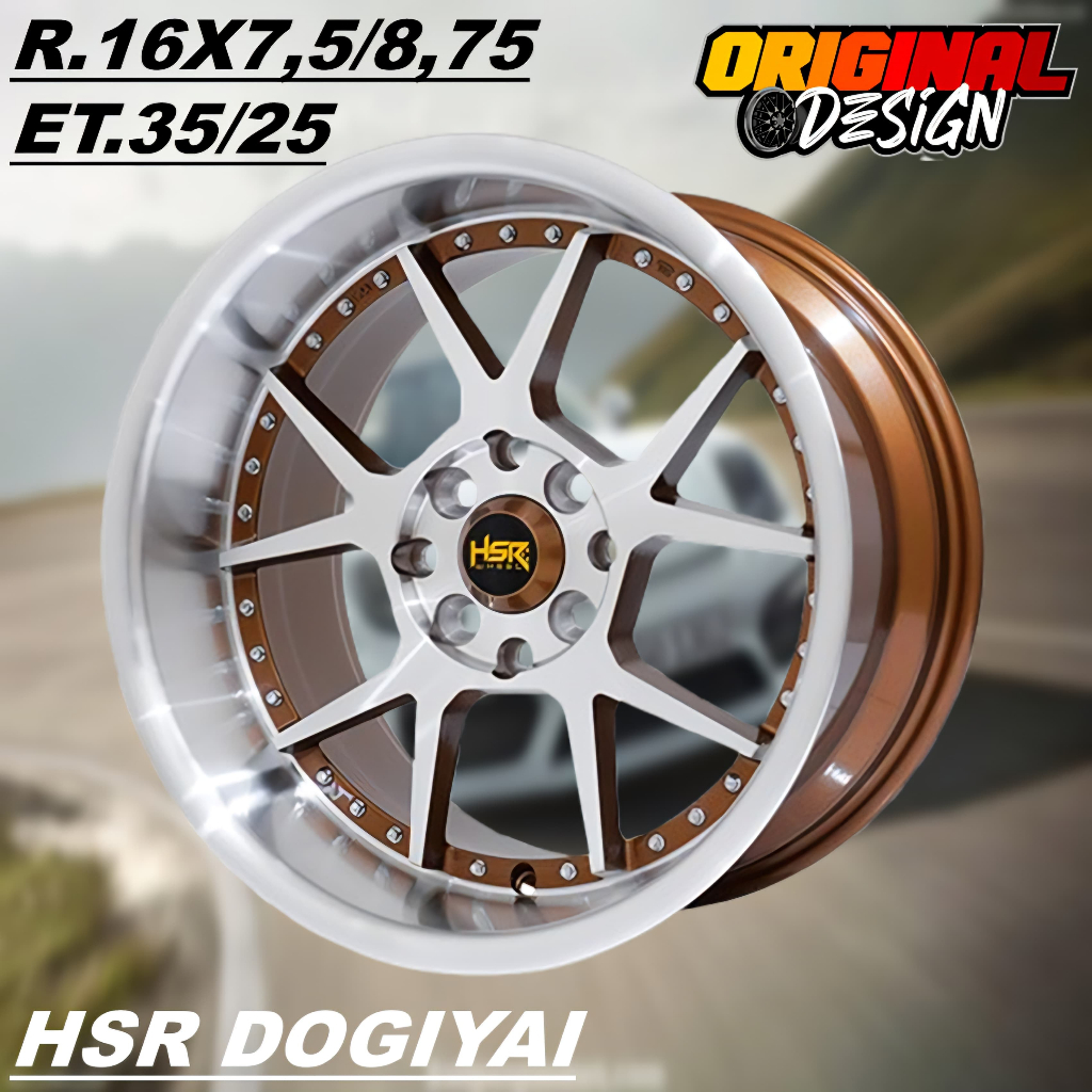 Pelek Celong Ring 16 HSR DOGIYAI R16 Lubang 4 Warna Bronze Model Cabang