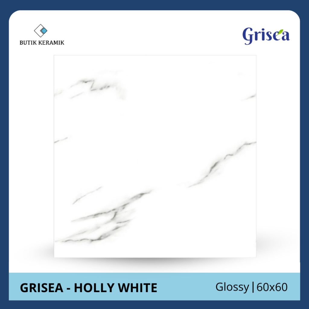 Granit 60x60 Glossy | Grisea | Holly White Series | Glossy | Grade A / KW 1 | Keramik Lantai I Grani