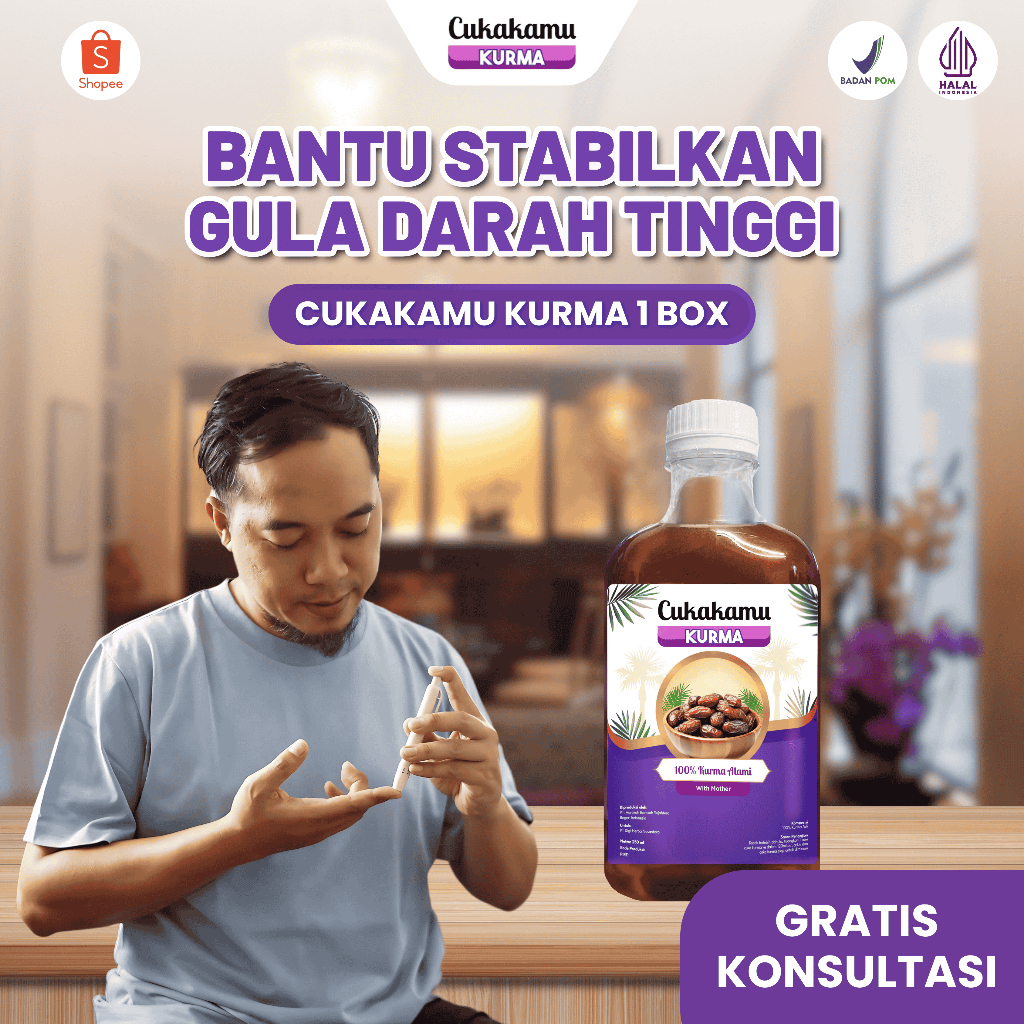 

CUKAKAMU Kurma - Menurunkan Kadar Gula Darah Tinggi & Tubuh Sehat Wajah Glowing - 300 ML