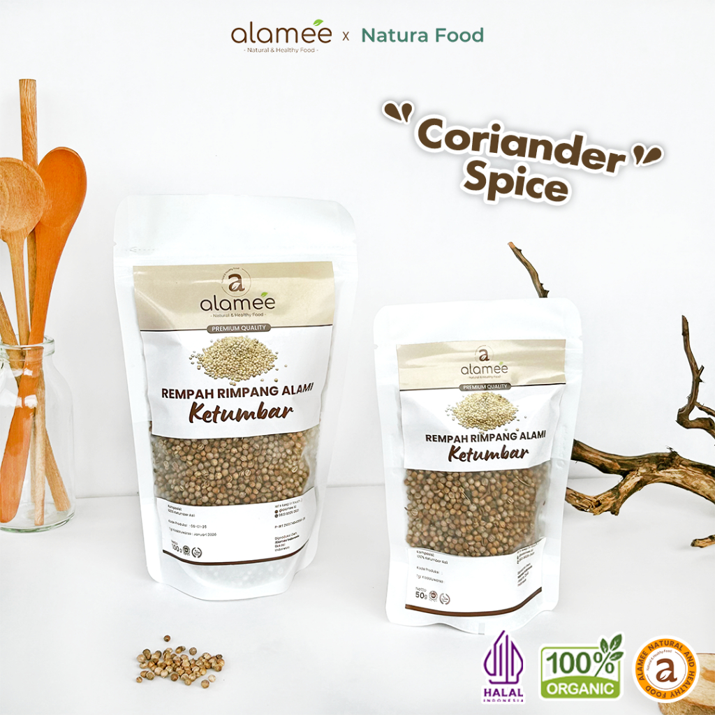 

ALAMEE Ketumbar Organik Biji Rempah Coriander Seed Utuh Rimpang Alami Spice