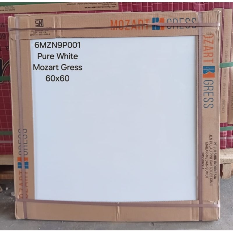 GRANITE 60X60 PURE WHITE | PUTIH POLOS | GLAZED POLISHED | MOZART GRESS