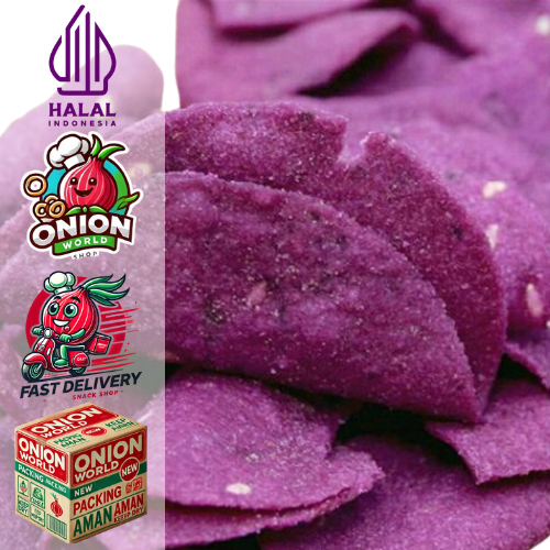 

UWD TARO CHIPS 1kg Taro Chips Ungu Keripik Ubi Ungu Taro Chips Ubi Ungu Cemilan Snack Manis