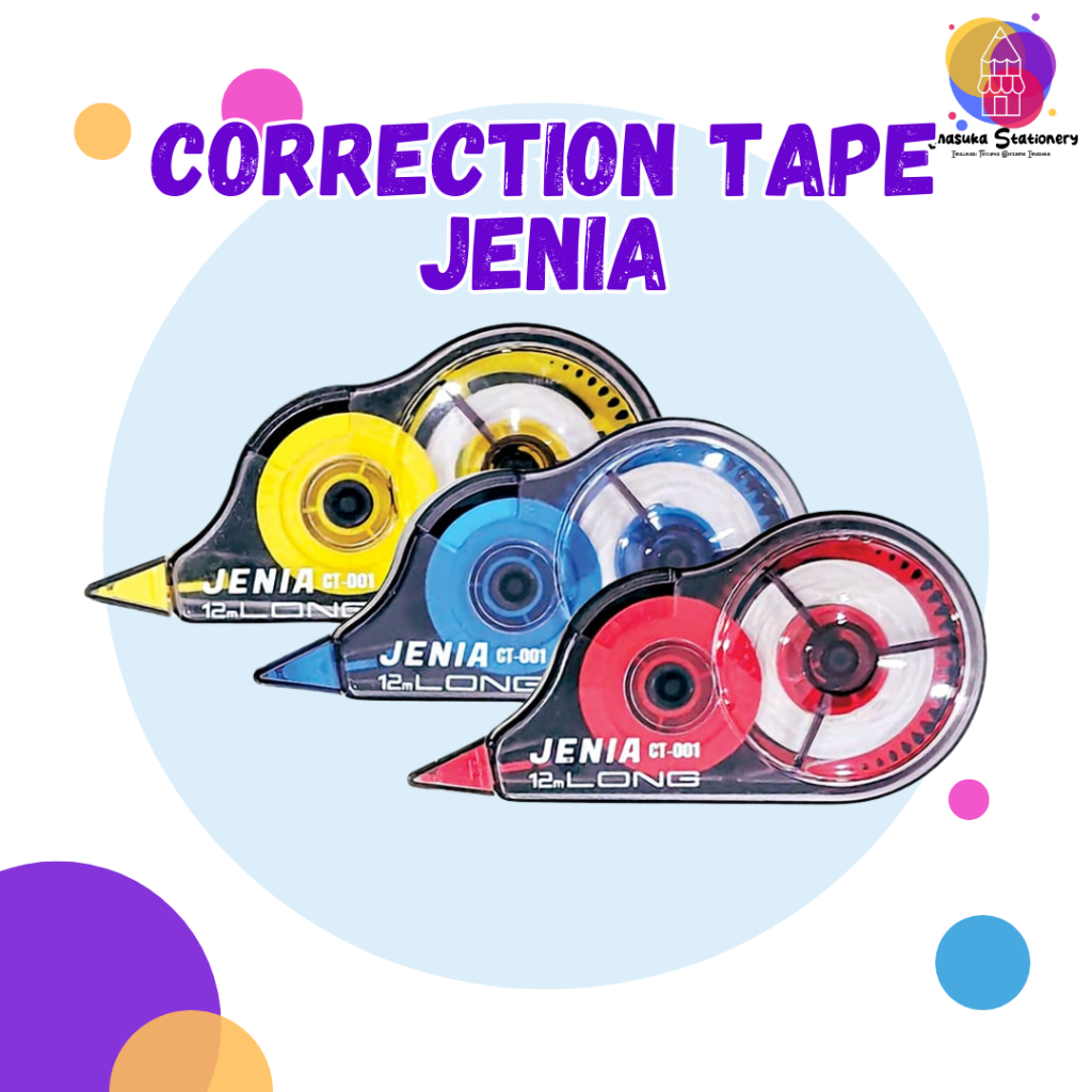 

Correction Tape Jenia Tipe X Kertas Jenia CT-001 12 Meter Imasuka Stationery