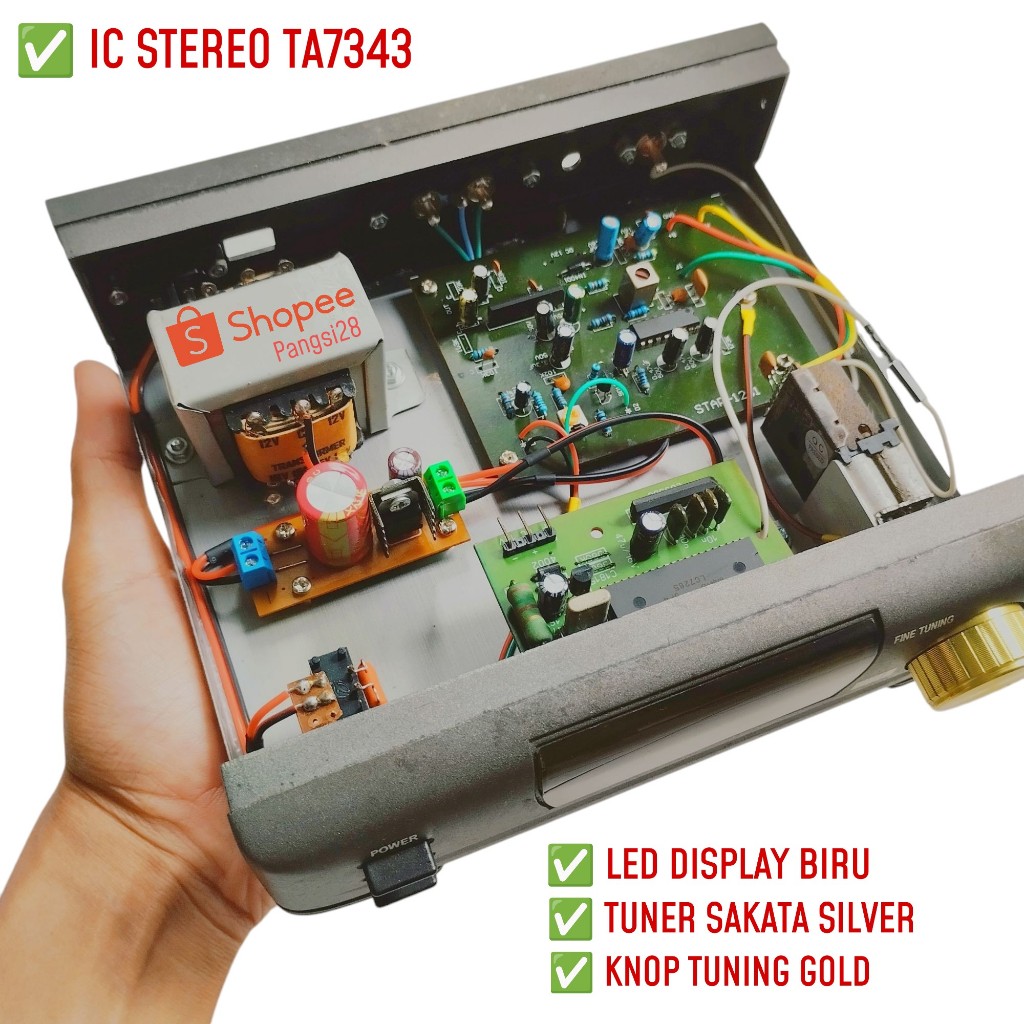 Radio Tuner Fm Stereo TA7343 Box Kaca (BACA DESKRIPSI) - (LAKU)
