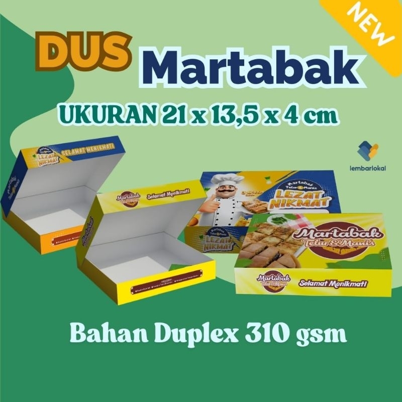 

Dus Martabak (21 x 13,5 x 4cm) | Dus Martabak Telur & Manis | Duplex 310 | Dus Martabak Murah