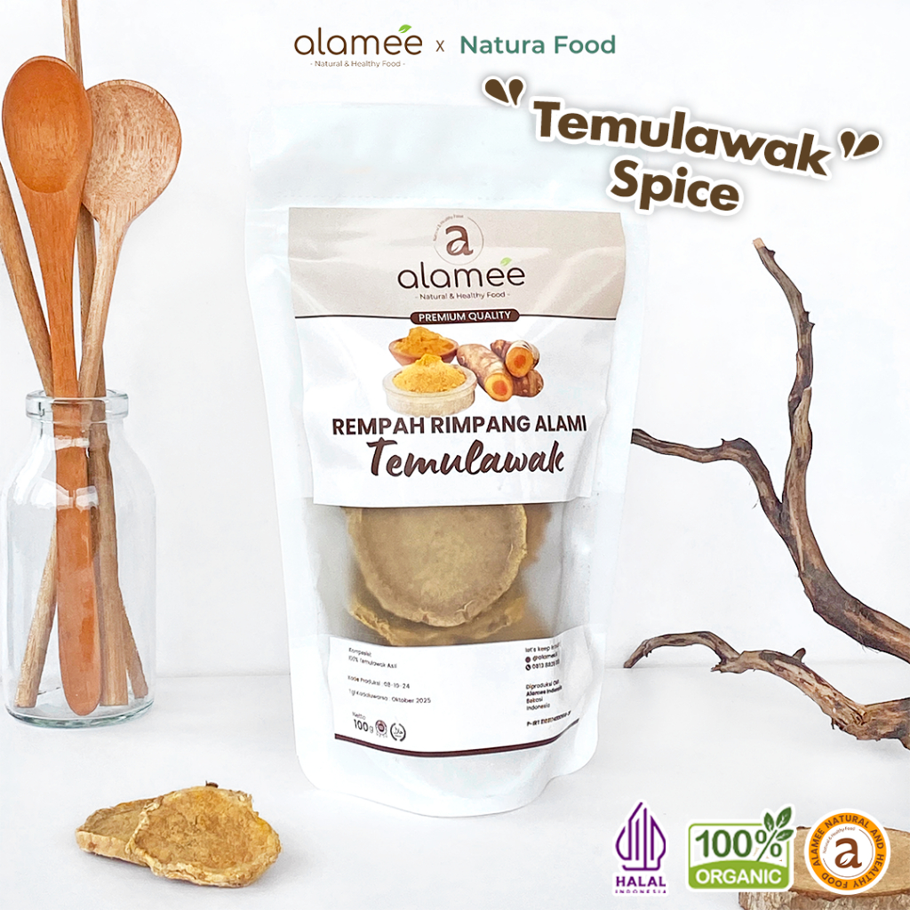 

ALAMEE Temulawak Kering Iris Dried Curcuma Rempah Rimpang Organik Alami Temu Lawak Spice 100gr