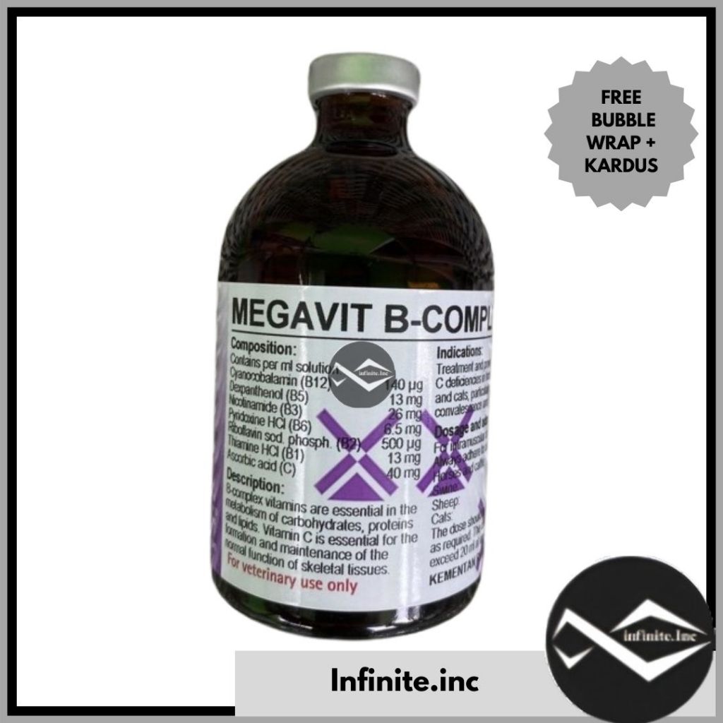 MEGAVIT B COMPLEX + VITAMIN C INJECT 100ml Vitamin Multivitamin 100 ml Injeksi