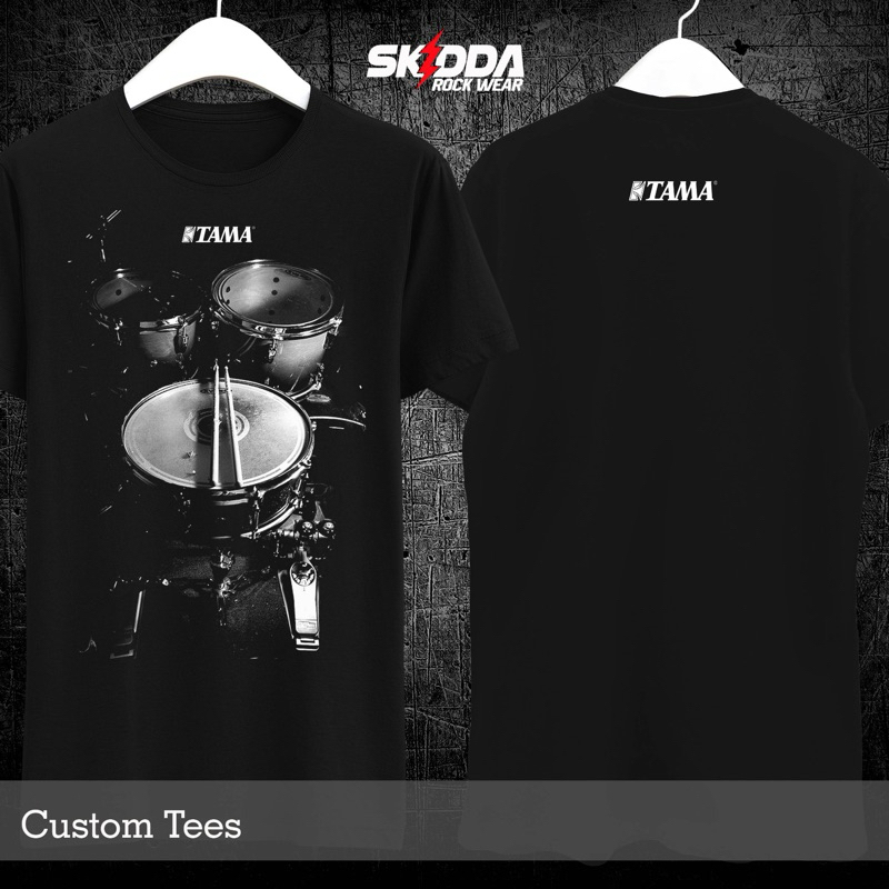 T Shirt Kaos DRUM - Tama - 2 sisi - Premium Cotton Combed 24S