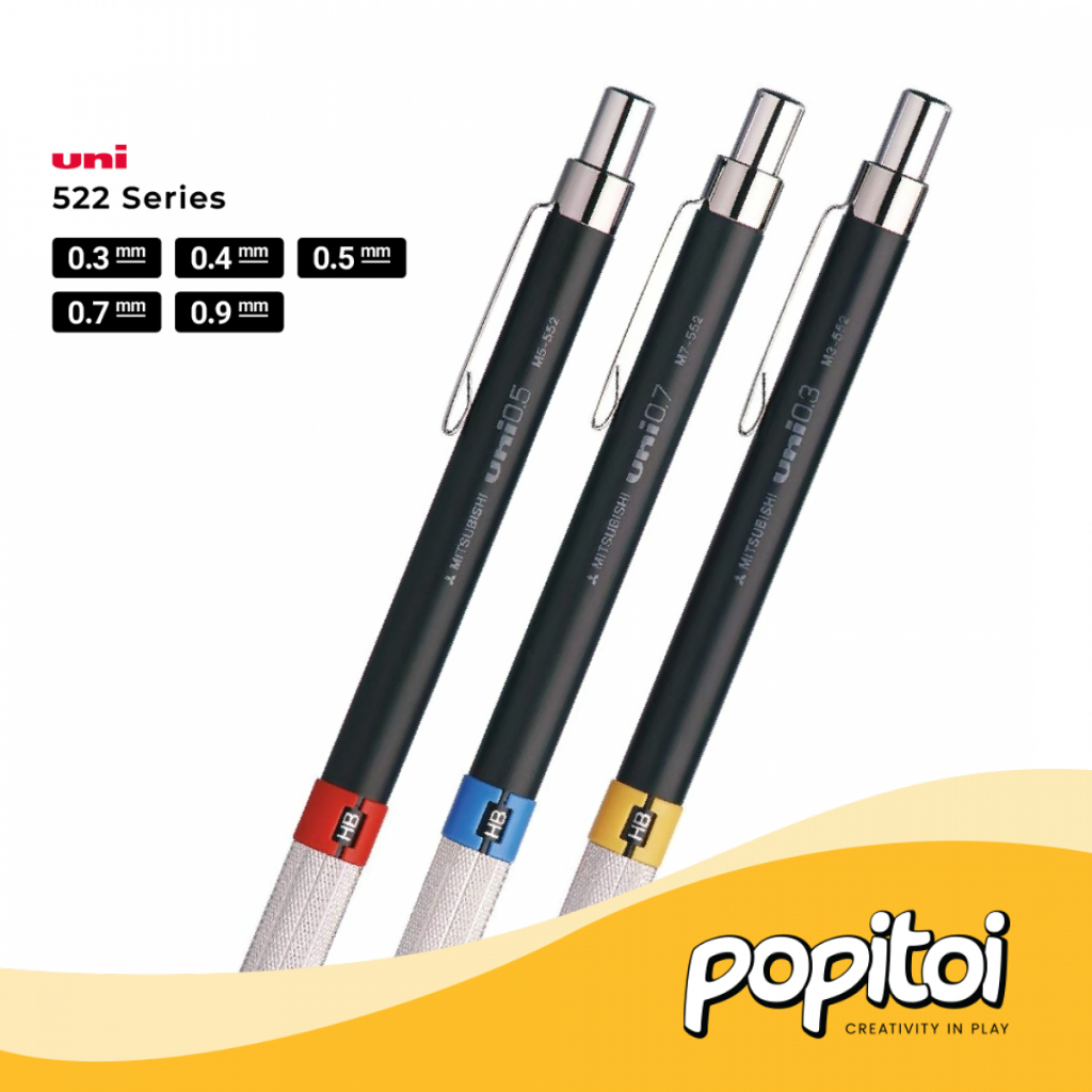 

UNI 552 Series Mechanical Pencil 0.3 0.4 0.5 0.7 0.9 mm Pensil Mekanik Drafting Sketch Sketsa