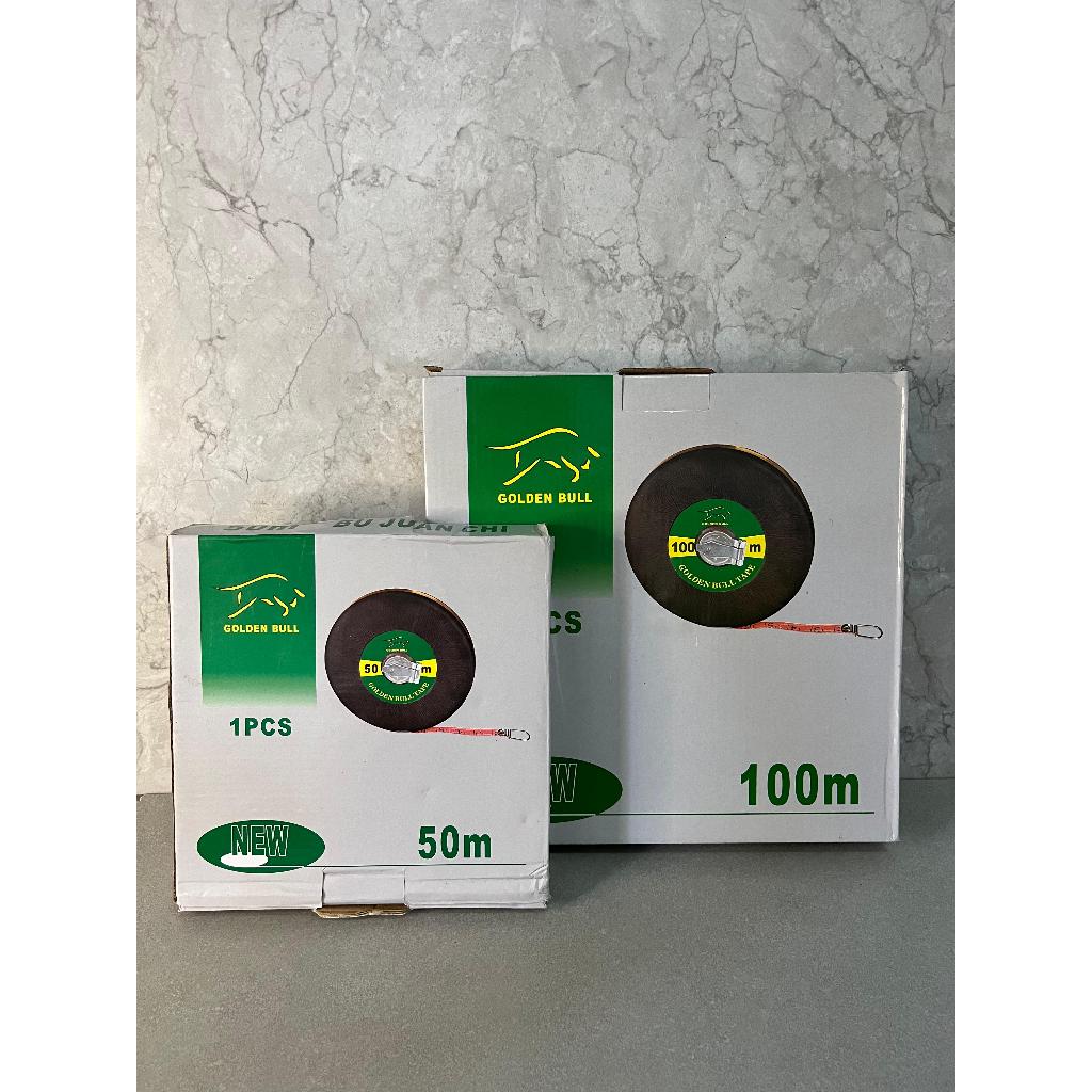 METERAN BULAT KAIN 50 METER & 100 METER GOLDEN BULL / METERAN GULUNG BULAT 50 METER & 100 METER GOLD