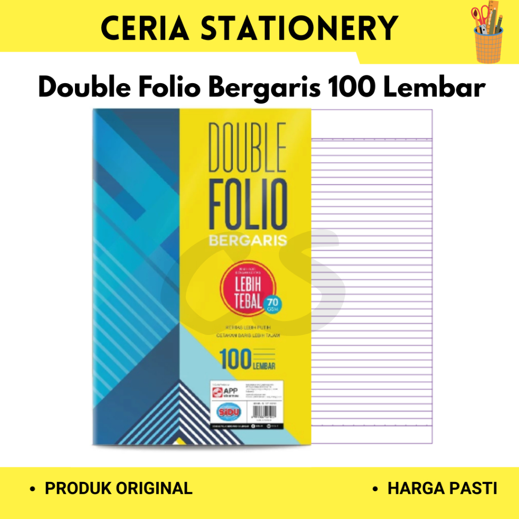 

Kertas Double Folio Bergaris Sidu 100 Lembar