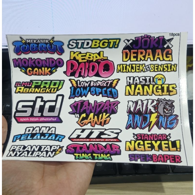 

18 PCS STICKER STIKER PACK KATA KATA VIRAL