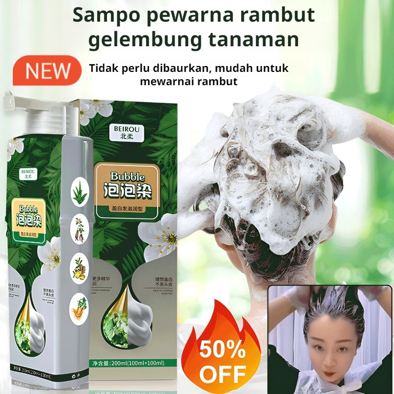 ⚡️(COD+Diskon Super)⚡️【Monopoli Hitam Alami】200ml Pewarna Rambut Gelembung Pewarna/Pewarna Rambut Sh