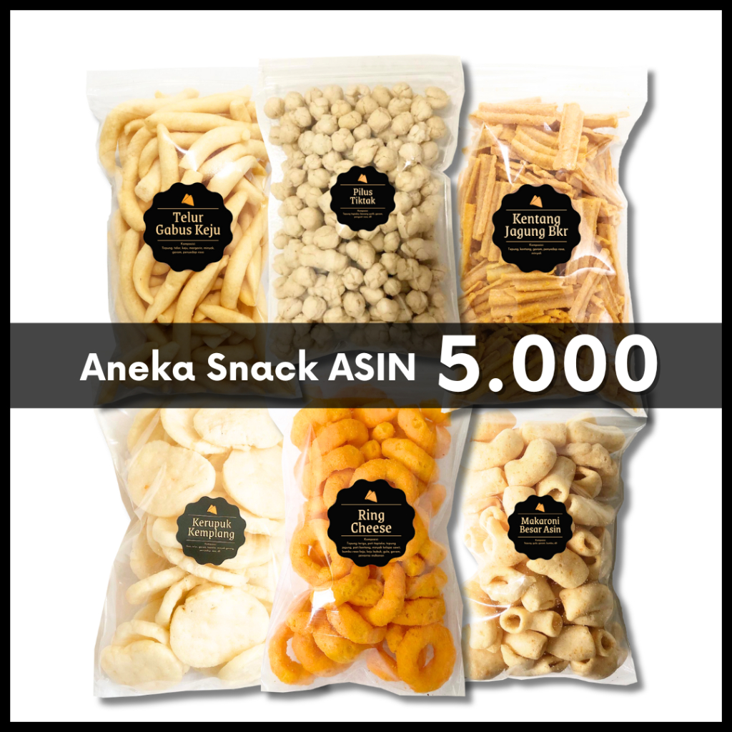 

[DELISH SNACKS] Aneka Snack Asin Serba 5.000 / Cemilan Camilan Jajanan Asin Gurih