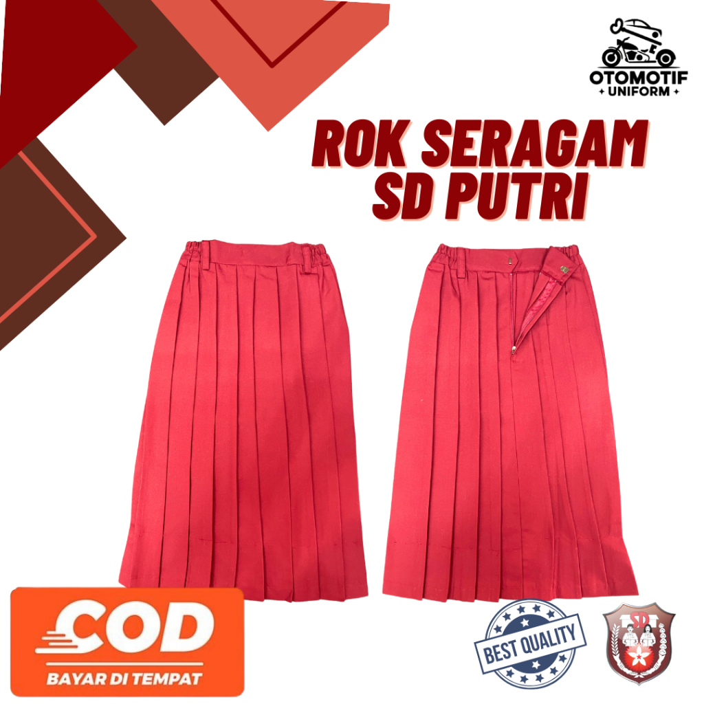 ROK SERAGAM SD ROK MERAH SD ROK PANJANG SD ROK SEKOLAH MURAH ROK SERAGAM SD PUTRI MERAH