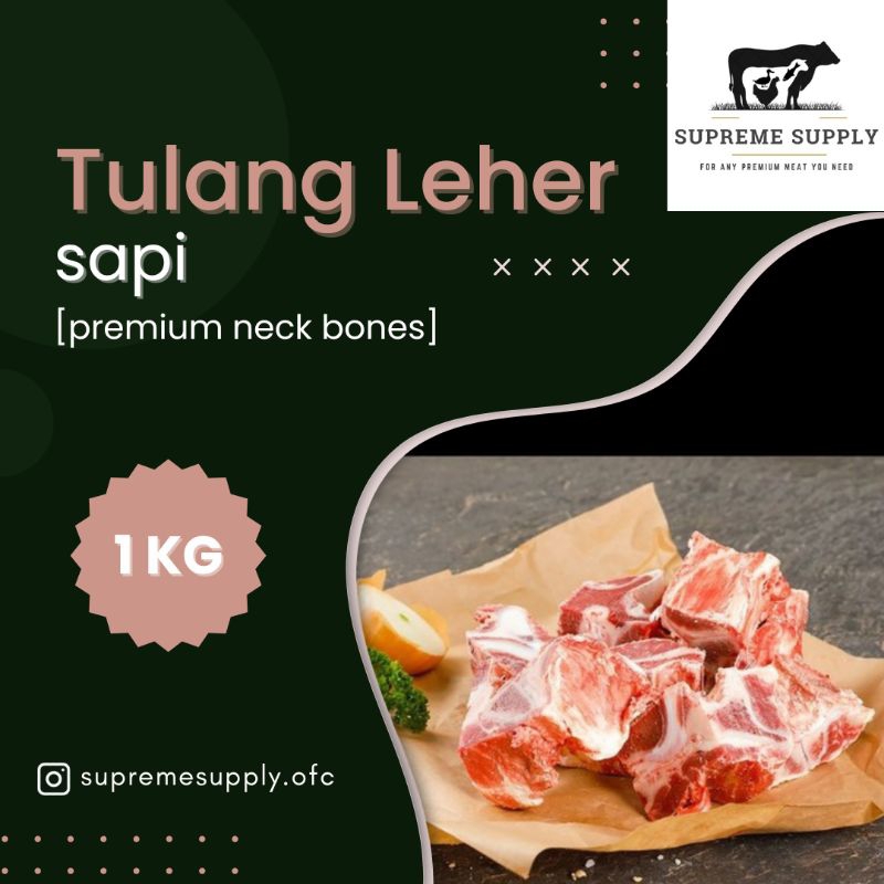 

PREMIUM Tulang Leher Neck bones Sapi 1 kg | Fresh Halal Organic Beef Neckbones Daging Sapi Segar Frozen
