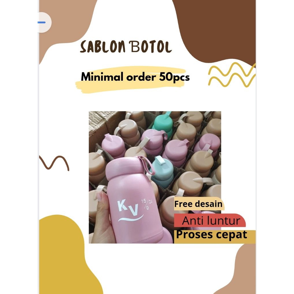 TUMBLER SOUVENIR / SOUVENIR PERNIKAHAN SABLON BOTOL SOUVENIR