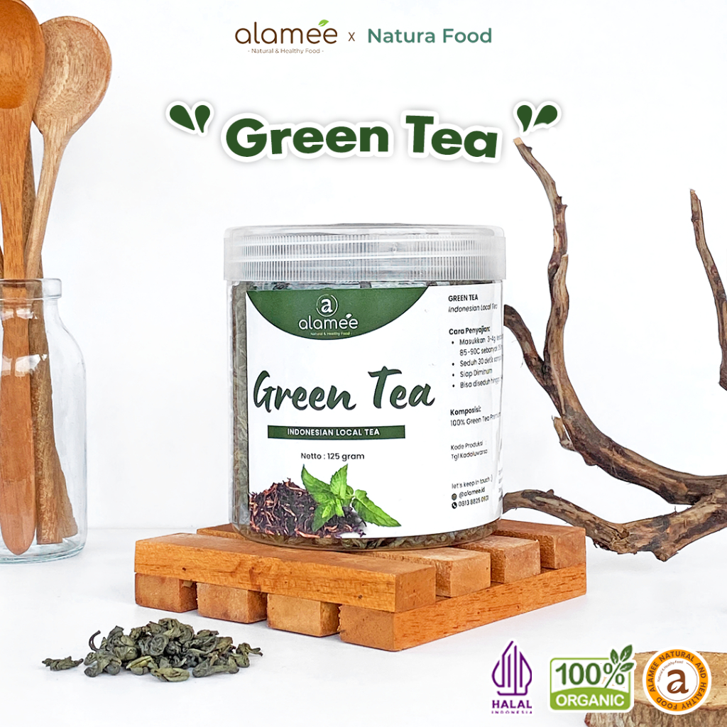 

ALAMEE Green Tea Teh Hijau Greentea Organic Kering Organik Minuman Herbal Premium