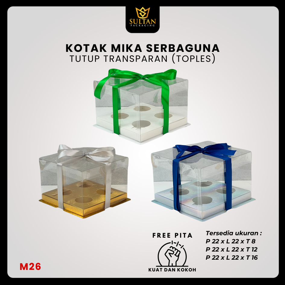 

Box Mika / Kotak Kue Mika / Box Toples + Tatakan / Packaging Mika /M26