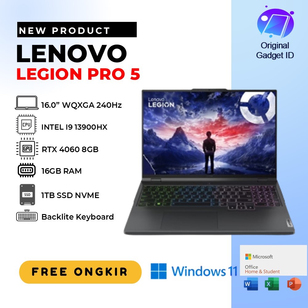 LENOVO LEGION PRO 5 16 I9 13900HX RTX4060 32GB 1TB SSD WIN11 16.0"  QHD