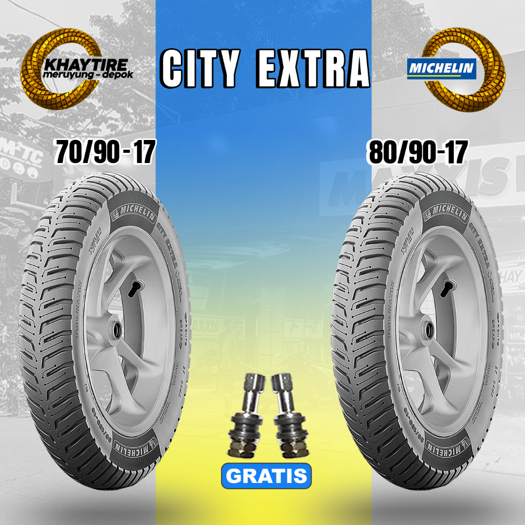 BAN MOTOR BEBEK RING 17 MICHELIN CITY EXTRA SATUAN DAN SEPASANG TUBELESS