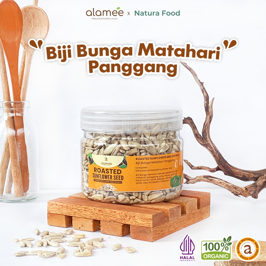 

ALAMEE Roasted Sunflower Seed Biji Bunga Matahari Kupas Oven Biji Kuaci Panggang PREMIUM 125gr