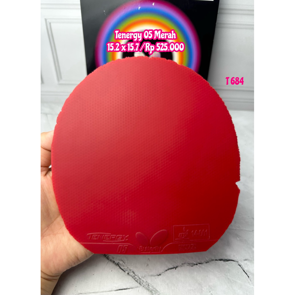 SECOND KARET TENIS MEJA PINGPONG TENERGY 05 MERAH ORIGINAL MARKET JEPANG